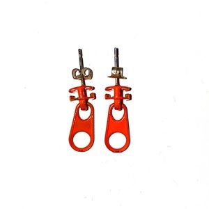 ORANGE ZIPPER EARRINGS